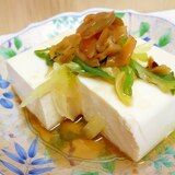 塩ネギで！(^^)お豆腐withザーサイ＆ゴマ油♪